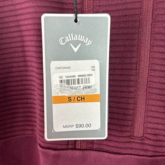 NWT Callaway Mens Burgundy Red 1/4 Zip Pullover Opti Dri Golf Sweatshirt Small - Picture 3 of 10